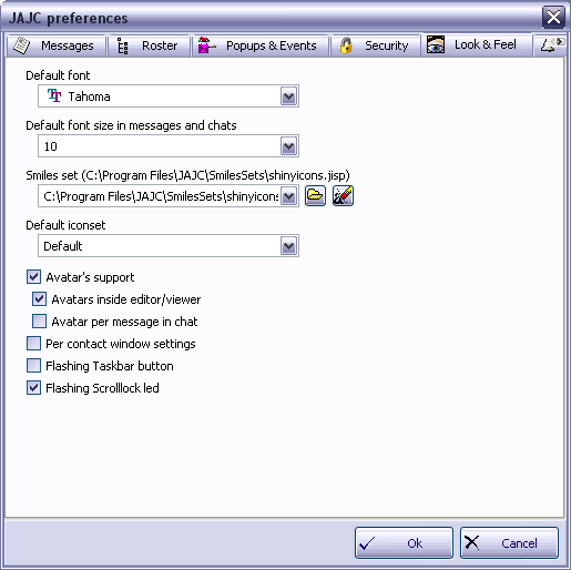 Jajc-Windows-Preferences-Look and Feel.PNG
